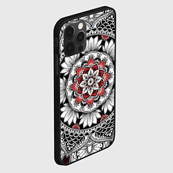 Чехол для iPhone 12 Pro Max Мандала: цветочный узор, цвет: 3D-черный — фото 2