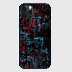 Чехол для iPhone 12 Pro Max Абстракт красного, голубого и чёного, цвет: 3D-черный