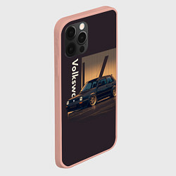 Чехол для iPhone 12 Pro Max Volkswagen Golf class, цвет: 3D-светло-розовый — фото 2