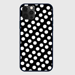 Чехол для iPhone 12 Pro Max Белые горошины, цвет: 3D-черный