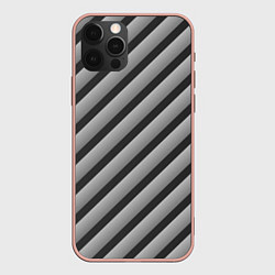 Чехол для iPhone 12 Pro Max Полоса объемная, цвет: 3D-светло-розовый