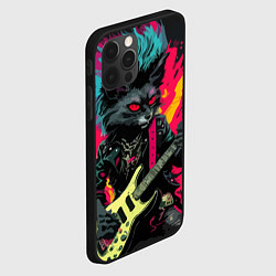 Чехол для iPhone 12 Pro Max Rocker Cat on a dark background - C-Cats collectio, цвет: 3D-черный — фото 2
