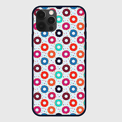 Чехол для iPhone 12 Pro Max Пончики на светлом фоне, цвет: 3D-черный