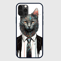 Чехол iPhone 12 Pro Max Кот в костюме с галстуком