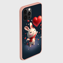 Чехол для iPhone 12 Pro Max Кролик с шариком, цвет: 3D-светло-розовый — фото 2