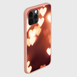 Чехол для iPhone 12 Pro Max Летящие сердечки, цвет: 3D-светло-розовый — фото 2