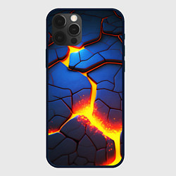 Чехол для iPhone 12 Pro Max Яркая неоновая лава, разломы, цвет: 3D-черный