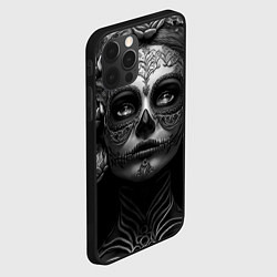 Чехол для iPhone 12 Pro Max Девушка с макияжем для дня мертвых, цвет: 3D-черный — фото 2