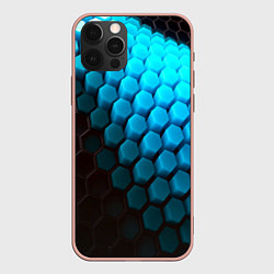 Чехол для iPhone 12 Pro Max Abstraction neon blue, цвет: 3D-светло-розовый
