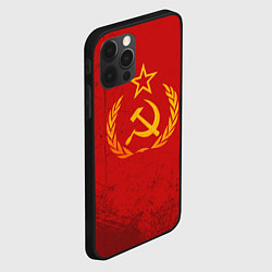 Чехол для iPhone 12 Pro Max СССР серп и молот, цвет: 3D-черный — фото 2
