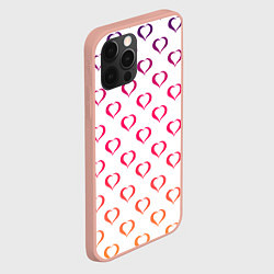 Чехол для iPhone 12 Pro Max Разноцветные сердечки для дня святого валентина, цвет: 3D-светло-розовый — фото 2