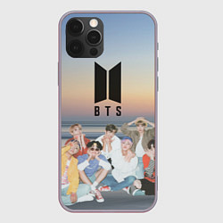 Чехол для iPhone 12 Pro Max BTS sunset, цвет: 3D-серый