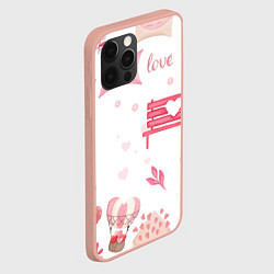 Чехол для iPhone 12 Pro Max Нежная любовь, цвет: 3D-светло-розовый — фото 2