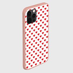 Чехол для iPhone 12 Pro Max Сердечки - паттерн, цвет: 3D-светло-розовый — фото 2