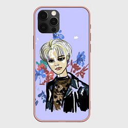 Чехол для iPhone 12 Pro Max Феликс и узоры, цвет: 3D-светло-розовый