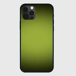 Чехол для iPhone 12 Pro Max Оливковый фон и черная виньетка, градиент, цвет: 3D-черный