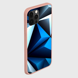 Чехол для iPhone 12 Pro Max Абстрактные грани текстура, цвет: 3D-светло-розовый — фото 2