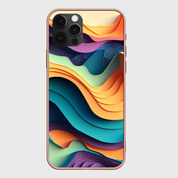 Чехол для iPhone 12 Pro Max Цветной рельеф, цвет: 3D-светло-розовый