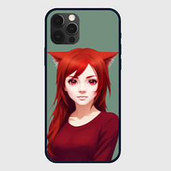 Чехол для iPhone 12 Pro Max Cute Catgirl, цвет: 3D-черный