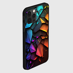 Чехол для iPhone 12 Pro Max Неоновая абстрактная чешуя дракона, цвет: 3D-черный — фото 2