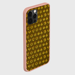 Чехол для iPhone 12 Pro Max Паттерн элементали под гео, цвет: 3D-светло-розовый — фото 2