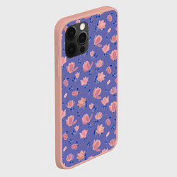 Чехол для iPhone 12 Pro Max Цветы магнолии на нежно-лиловом, цвет: 3D-светло-розовый — фото 2