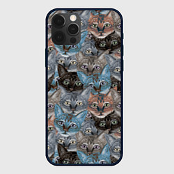 Чехол для iPhone 12 Pro Max Паттерн с котиками, цвет: 3D-черный
