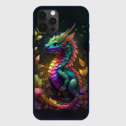 Чехол для iPhone 12 Pro Max Разноцветный дракончик в лесу, цвет: 3D-черный