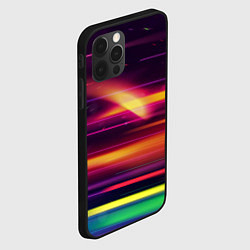 Чехол для iPhone 12 Pro Max Радужные световые полосы, цвет: 3D-черный — фото 2
