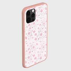 Чехол для iPhone 12 Pro Max Нежные , весенние цветы, цвет: 3D-светло-розовый — фото 2