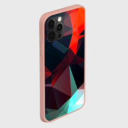 Чехол для iPhone 12 Pro Max Абстрактное стекло осколки, цвет: 3D-светло-розовый — фото 2