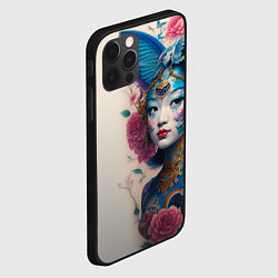 Чехол для iPhone 12 Pro Max Japan girl - tattoo - art, цвет: 3D-черный — фото 2