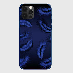 Чехол для iPhone 12 Pro Max Пёрышки, цвет: 3D-тёмно-синий