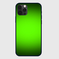 Чехол для iPhone 12 Pro Max Кислотный зеленый с градиентом, цвет: 3D-черный