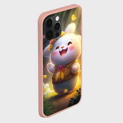 Чехол для iPhone 12 Pro Max Счастливый мультяшный заяц, цвет: 3D-светло-розовый — фото 2