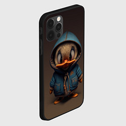Чехол для iPhone 12 Pro Max Утёнок в капюшоне, цвет: 3D-черный — фото 2