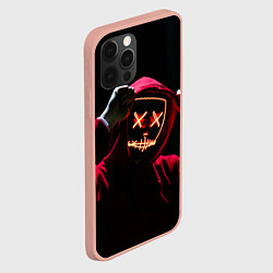 Чехол для iPhone 12 Pro Max Красно-оранжевый неоновый анонимус, цвет: 3D-светло-розовый — фото 2