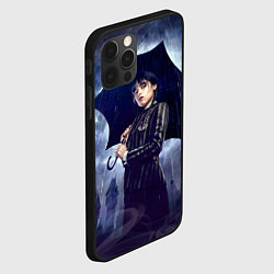 Чехол для iPhone 12 Pro Max Уэнсдей Аддамс с зонтом, цвет: 3D-черный — фото 2