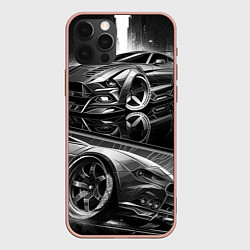 Чехол для iPhone 12 Pro Max Мустанг night knight, цвет: 3D-светло-розовый