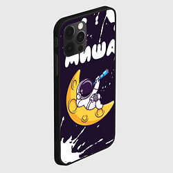 Чехол для iPhone 12 Pro Max Миша космонавт отдыхает на Луне, цвет: 3D-черный — фото 2