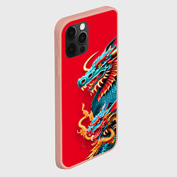 Чехол для iPhone 12 Pro Max Japanese dragon - irezumi, цвет: 3D-светло-розовый — фото 2