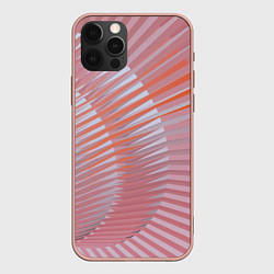 Чехол для iPhone 12 Pro Max Абстрактные розовые волнообразные линии, цвет: 3D-светло-розовый