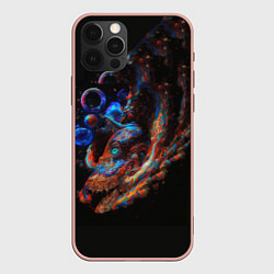 Чехол для iPhone 12 Pro Max Космический дракон, цвет: 3D-светло-розовый