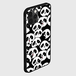 Чехол для iPhone 12 Pro Max Весёлые панды, цвет: 3D-черный — фото 2