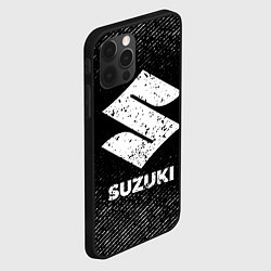 Чехол для iPhone 12 Pro Max Suzuki с потертостями на темном фоне, цвет: 3D-черный — фото 2