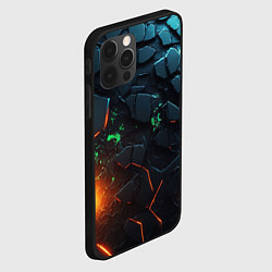 Чехол для iPhone 12 Pro Max Абстракция объемные плиты, цвет: 3D-черный — фото 2