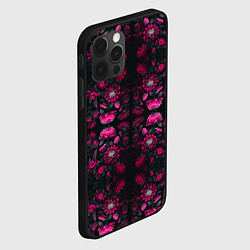 Чехол для iPhone 12 Pro Max Ярко-розовые неоновые лилии, цвет: 3D-черный — фото 2