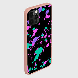 Чехол для iPhone 12 Pro Max Неоновые цвета брызги краски, цвет: 3D-светло-розовый — фото 2