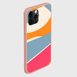 Чехол для iPhone 12 Pro Max Разноцветная абстракция в стиле модерн, цвет: 3D-светло-розовый — фото 2