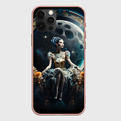 Чехол для iPhone 12 Pro Max Лунная принцесса - нейросеть, цвет: 3D-светло-розовый